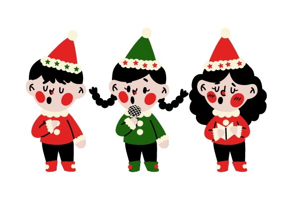 クリスマスの仮装をした子供たち